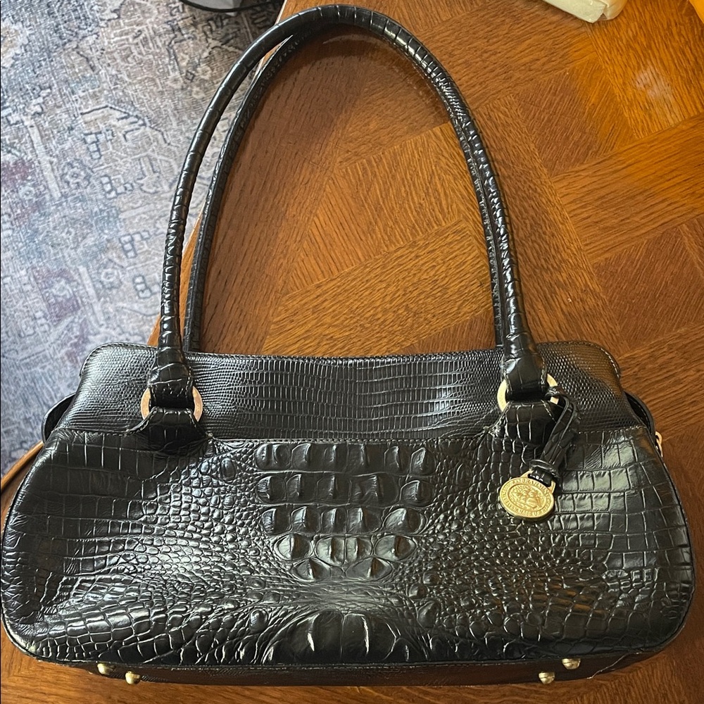 Brahmin Black Crocodile-Embossed Women's Bag